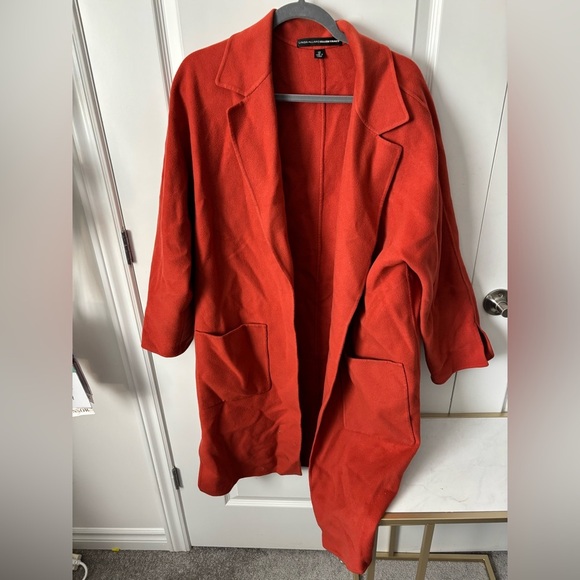 Ellen Tracy | 100% Wool Burnt Orange Sweater/Jacket | Size 12 - Picture 3 of 10